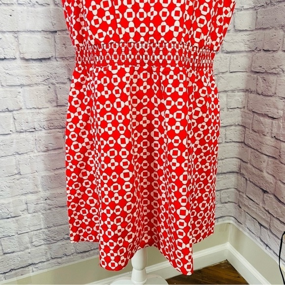 BODEN Coral Mosaic Sleeveless Smocked Waist Mini Dress - SIZE 16/18R - NWT - Picture 5 of 13